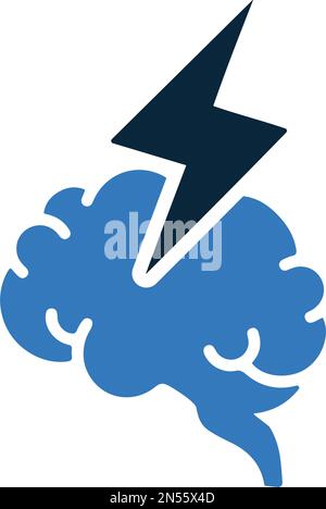 Brainpower, brain icon is isolated on white background. Use for graphic and web design or commercial purposes. Vector EPS file. Stock Vector