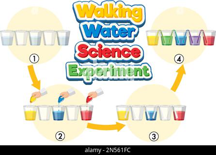 Walking water science experiment illustration Stock Vector Image & Art ...