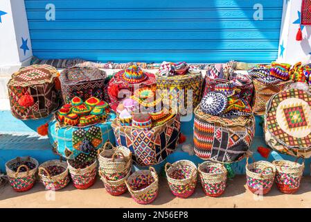 Aswan, Egypt; February 7, 2023 - A typical Nubian market in Aswan, Egypt Stock Photo