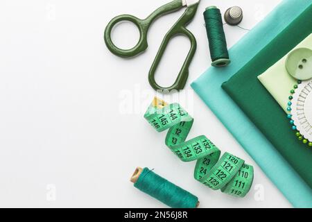 high angle measuring tape thread reels sewing machine shutles. High  resolution photo Stock Photo - Alamy