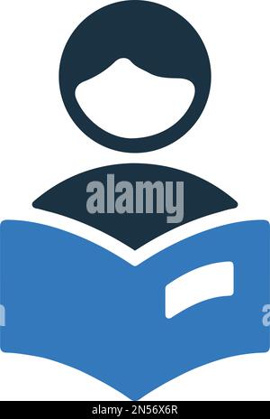 book, student, learning icon - Vector EPS file. Perfect use for print media, web, stock images, commercial use or any kind of design project. Stock Vector