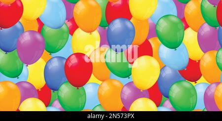 Colorful realistic balloons seamless pattern background. Vector illustration. Stock Vector