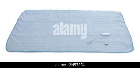 Modern electric heating pad isolated on white Stock Photo