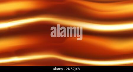 Golden abstract seamless pattern with horizontal waves. Luxury gold background. Gradient mesh effect. Liquid paint, fluid art Stock Vector
