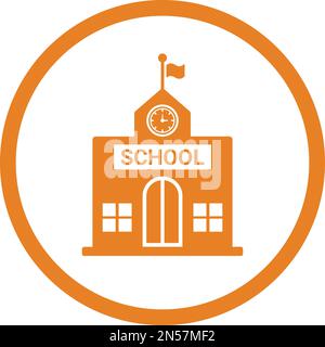 School, building icon - Vector EPS file. Perfect use for print media, web, stock images, commercial use or any kind of design project. Stock Vector