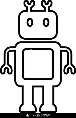 Robot, machine icon - Simple editable vector EPS file. Stock Vector