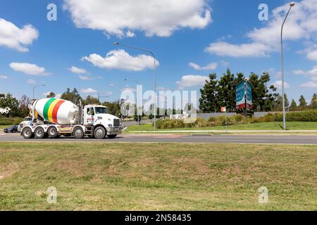 Ready Mix Concrete truck lorry on an open road in New South Wales,Australia summer 2023 Stock Photo