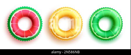 Summer floater vector set design. Summer floaters element isolated for beach lifebuoy collection. Vector illustration summer collection. Stock Vector