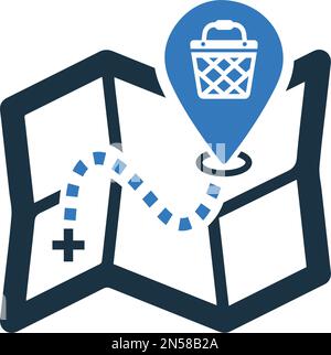 Shopping, map, navigation icon - Simple editable vector EPS file Stock ...