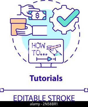 Tutorials concept icon Stock Vector