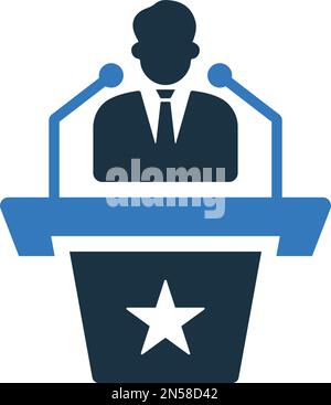 Speaker, spokesperson icon - Vector EPS file. Perfect use for print media, web, stock images, commercial use or any kind of design project. Stock Vector