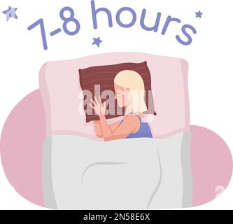 Get enough sleep 2D vector isolated illustration Stock Vector