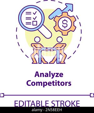 Analyze competitors concept icon Stock Vector