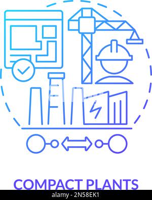 Compact plants blue gradient concept icon Stock Vector