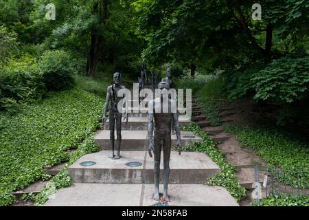 Memorial monument victims of communism in Prague. On a beautiful sunny Summer day. Stock Photo