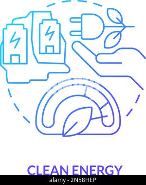 Clean energy blue gradient concept icon Stock Vector