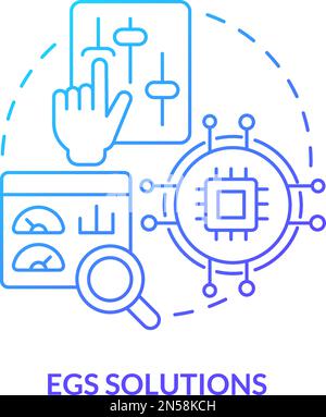 EGS solutions blue gradient concept icon Stock Vector