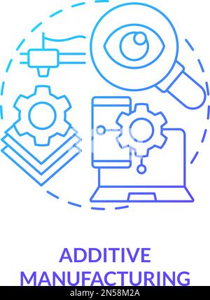 Additive manufacturing blue gradient concept icon Stock Vector