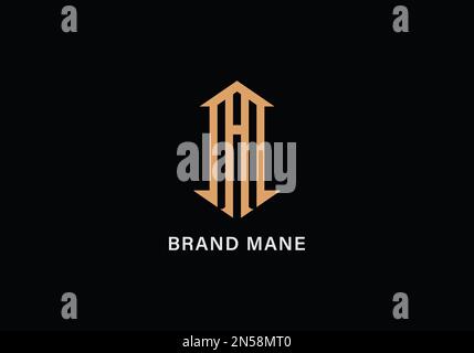 Alphabet MA or AM illustration monogram vector logo template in silver color and black background Stock Vector