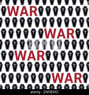 War concept. Seamless pattern with coffins Stock Vector