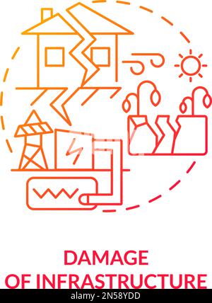 Damage of infrastructure concept icon Stock Vector Image & Art - Alamy