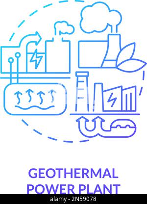 Geothermal power plant blue gradient concept icon Stock Vector