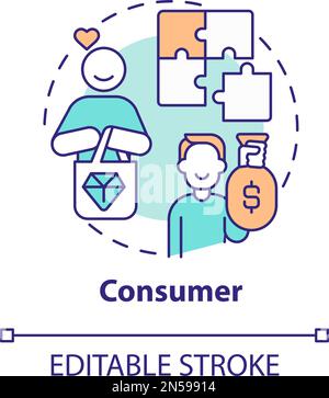 Consumer concept icon Stock Vector