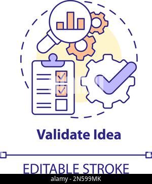 Validate idea concept icon Stock Vector