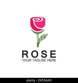 Rose logo flower vector icon illustration design Stock Vector