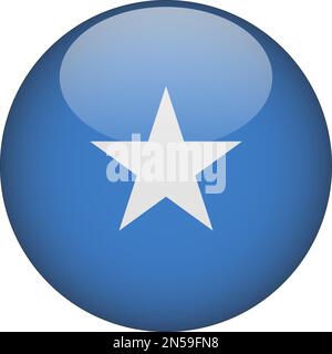 Somalia 3D Rounded Flag Icon Button Vector Stock Vector