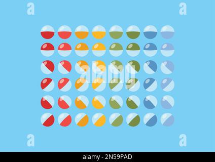 Colorful capsules from toy vending machine. Gacha Gacha Toy Capsule. Vector illustration Stock Vector