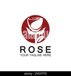 Rose logo flower vector icon illustration design Stock Vector