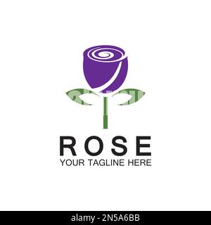 Rose logo flower vector icon illustration design Stock Vector