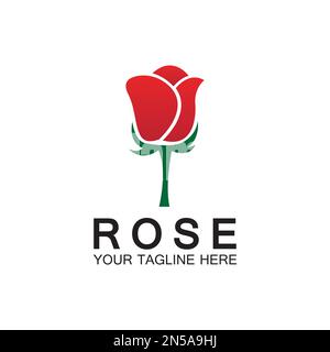 Rose logo flower vector icon illustration design Stock Vector