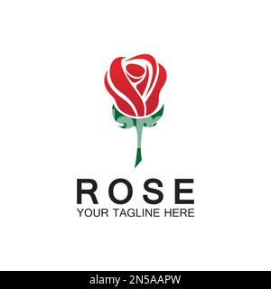 Rose logo flower vector icon illustration design Stock Vector