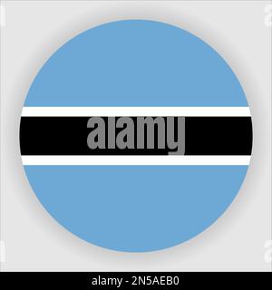 Botswana Flat Rounded Flag Icon Button Vector Stock Vector