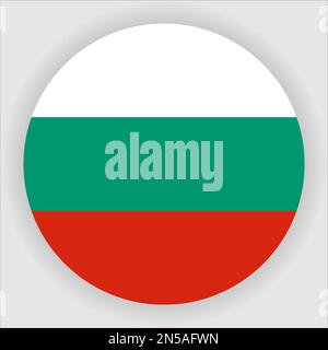 Bulgaria Flat Rounded Flag Icon Button Vector Stock Vector