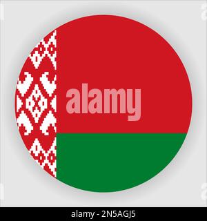Belarus Flat Rounded Flag Icon Button Vector Stock Vector