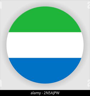 Sierra Leone Flat Rounded Flag Icon Button Vector Stock Vector