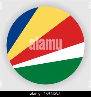 Seychelles Flat Rounded Flag Icon Button Vector Stock Vector