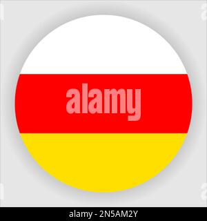 South Ossetia Flat Rounded Flag Icon Button Vector Stock Vector