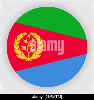 Eritrea Flat Rounded Flag Icon Button Vector Stock Vector