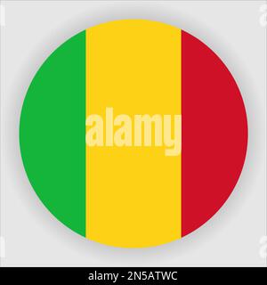 Mali Flat Rounded Flag Icon Button Vector Stock Vector