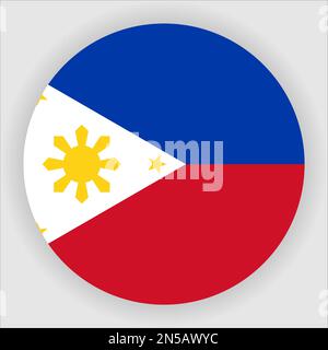 Philippines Flat Rounded Flag Icon Button Vector Stock Vector