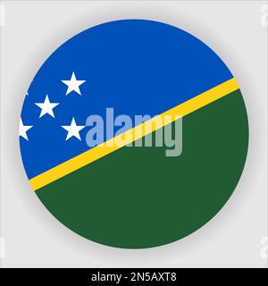 Solomon Islands Flat Rounded Flag Icon Button Vector Stock Vector