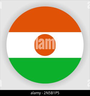Niger Flat Rounded Flag Icon Button Vector Stock Vector