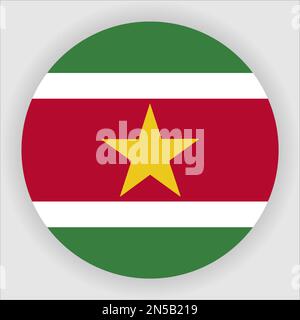 Suriname Flat Rounded Flag Icon Button Vector Stock Vector