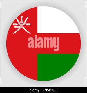 Oman Flat Rounded Flag Icon Button Vector Stock Vector
