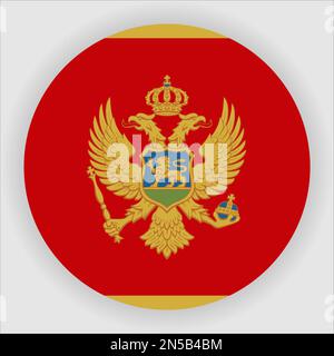 Montenegro Flat Rounded Flag Icon Button Vector Stock Vector