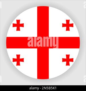 Georgia Flat Rounded Flag Icon Button Vector Stock Vector